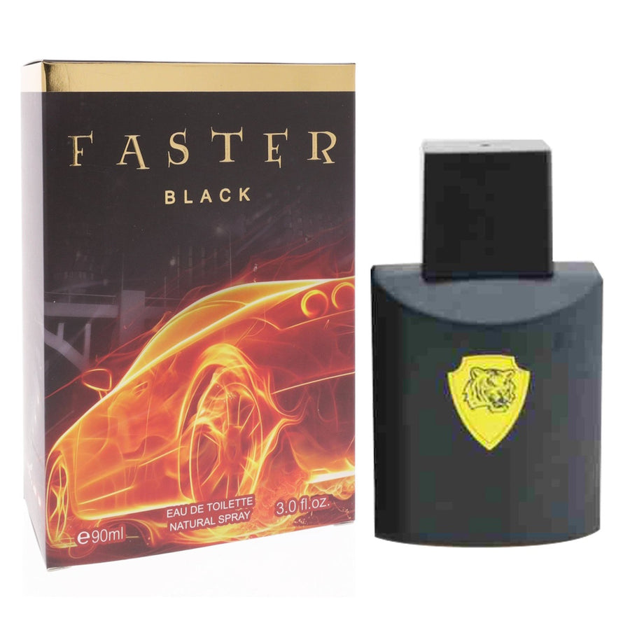 FASTER BLACK Cologne for Men (90ml) | Premium Alternative to Ferrari Scuderia Black