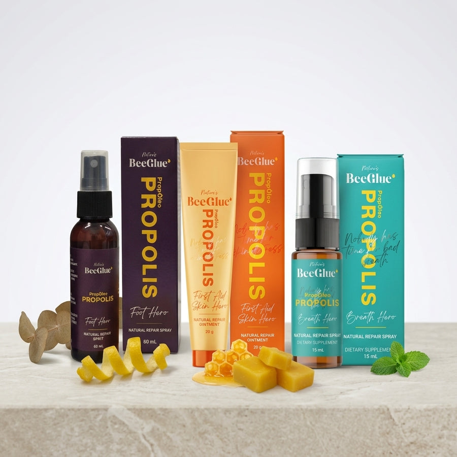 Nature's BeeGlue 6-Piece Value Bundle: Foot Hero, Skin Hero & Breath Spray