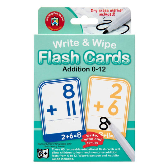 LCBF Write & Wipe Flashcards Addition w/Marker