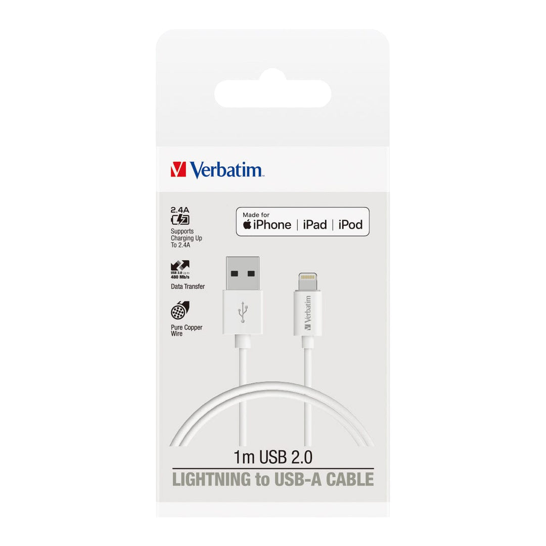Verbatim Essentials Charge & Sync Lightning Cable 1m White