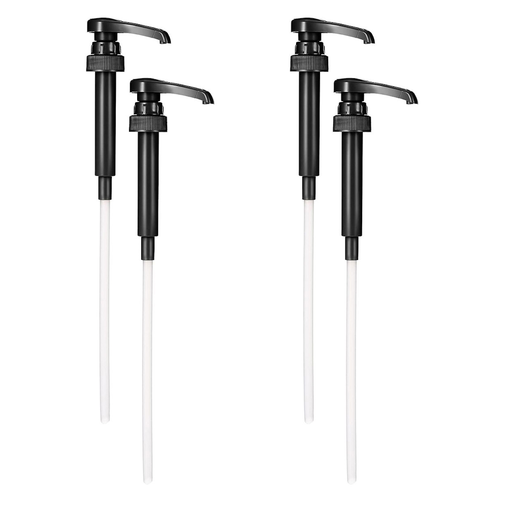 4pk Syrup Pump Dispenser for 750mL Bottles Black Brands