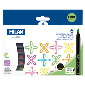 Milan Markers Brush Tip Fluoro Pack 6