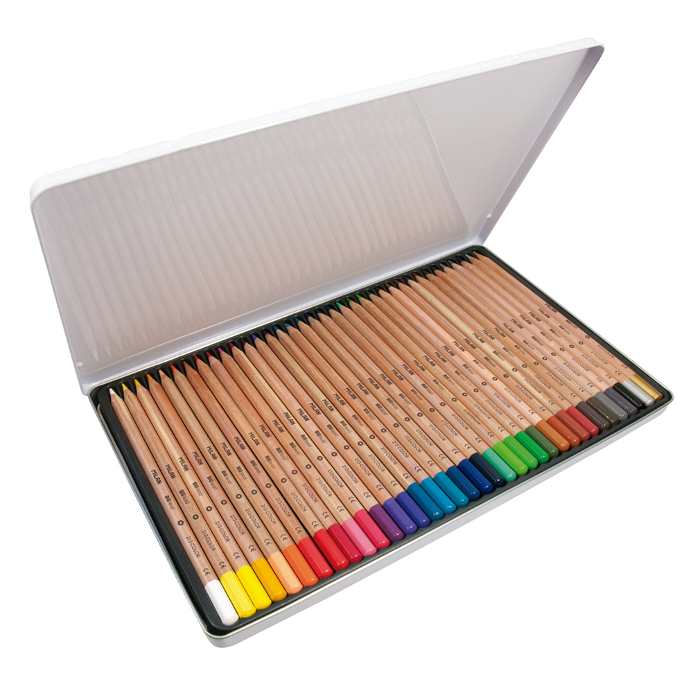 Milan 36pk Coloured Pencils Thick Lead Metal Box Assorted