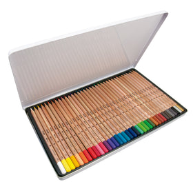 Milan 36pk Coloured Pencils Thick Lead Metal Box Assorted