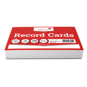 Silvine Record Cards 6x4 Ruled White