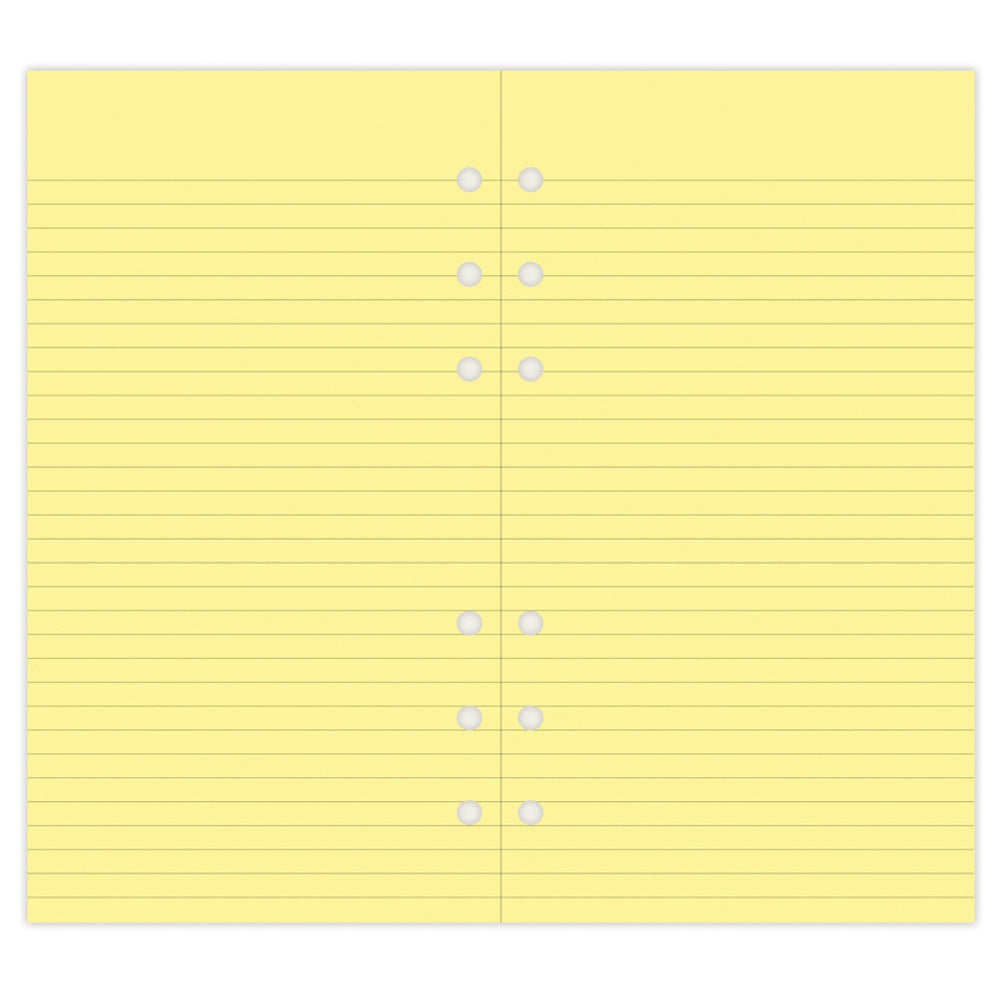 Filofax Personal Yellow Lined Notepad Refill 100 Sheets