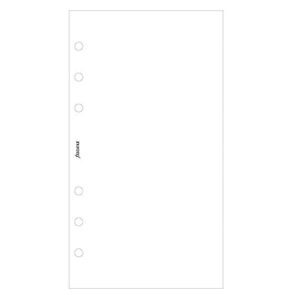 Filofax Personal White Plain Notepaper Refill Value Pack 100 Sheets