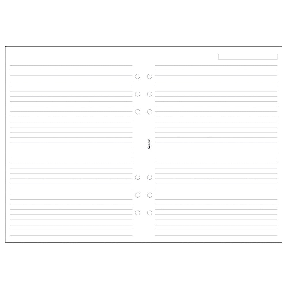 Filofax A5 White Lined Notepaper Refill 25 Sheets