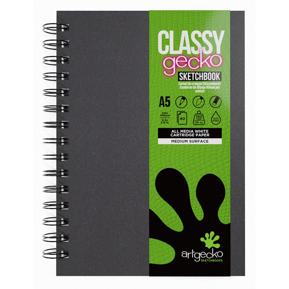 Artgecko Classy Sketchbook A5 80 Pages 40 Sheets 150gsm White Paper