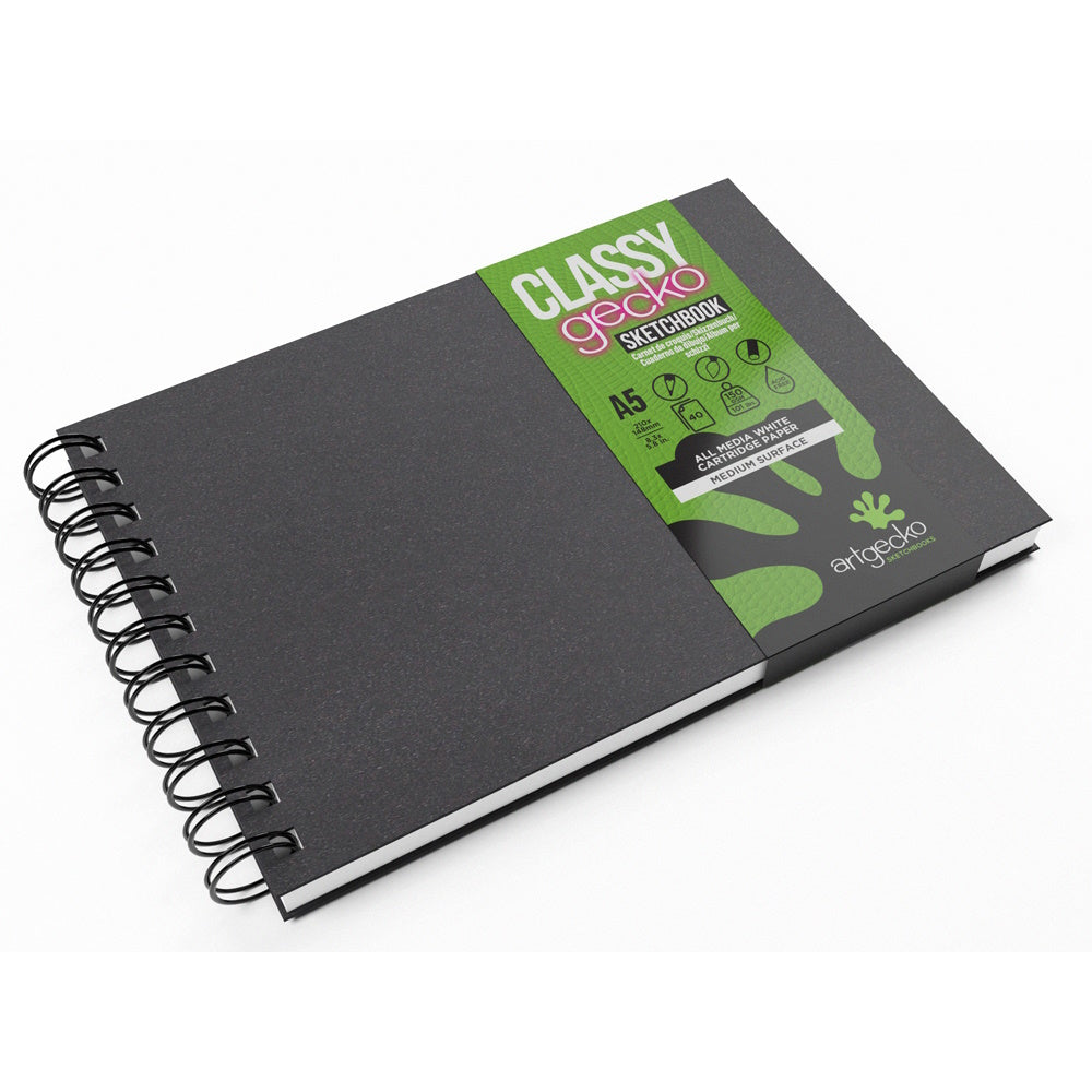 Artgecko Classy Sketchbook A5 Landscape 80 Pages 40 Sheets 150gsm White Paper