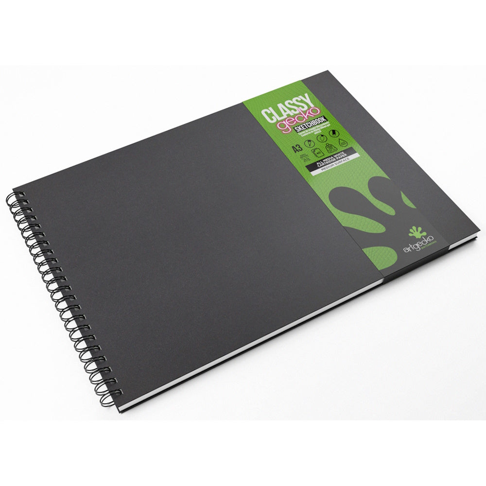 Artgecko Classy Sketchbook A3 Landscape 80 Pages 40 Sheets 150gsm White Paper