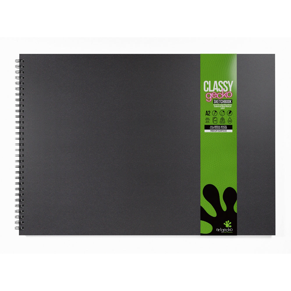 Artgecko Classy Sketchbook A2 Landscape 80 Pages 40 Sheets 150gsm White Paper