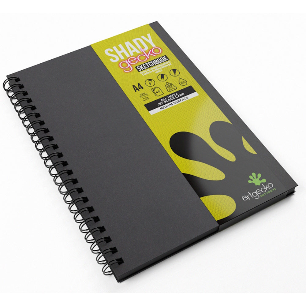 Artgecko Shady Sketchbook A4 80 Pages 40 Sheets 200gsm Black Toned Card