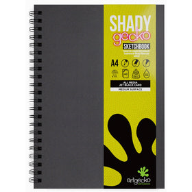 Artgecko Shady Sketchbook A4 80 Pages 40 Sheets 200gsm Black Toned Card