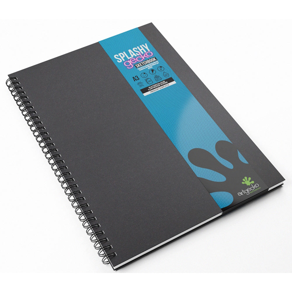Artgecko Splashy Sketchbook A3 40 Pages 20 Sheets 300gsm White Paper