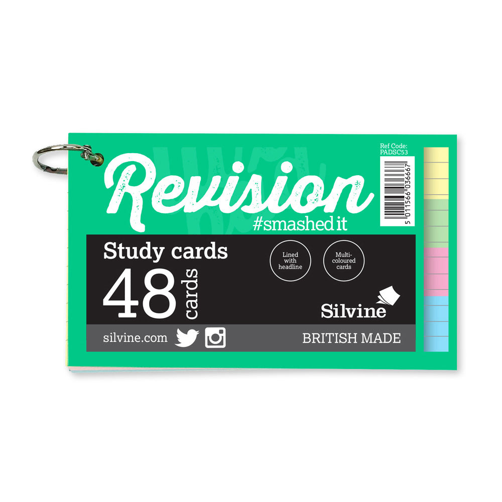 Luxpad Revision Study Cards 5x3 Ruled Assorted Colours with Binding Ring