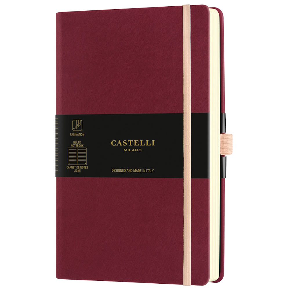 Castelli Notebook Aquarella A5 Ruled Black Cherry