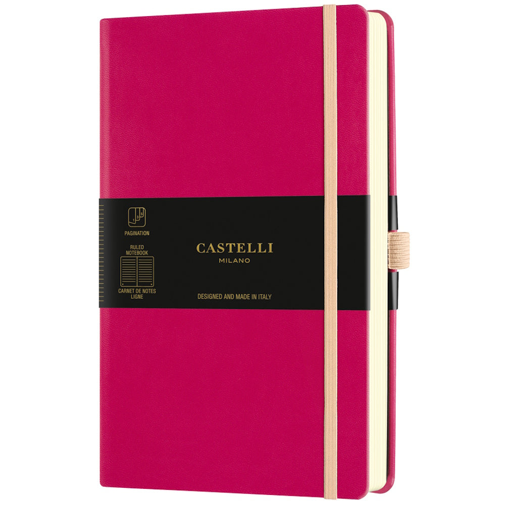 Castelli Notebook Aquarella A5 Ruled Amaranth