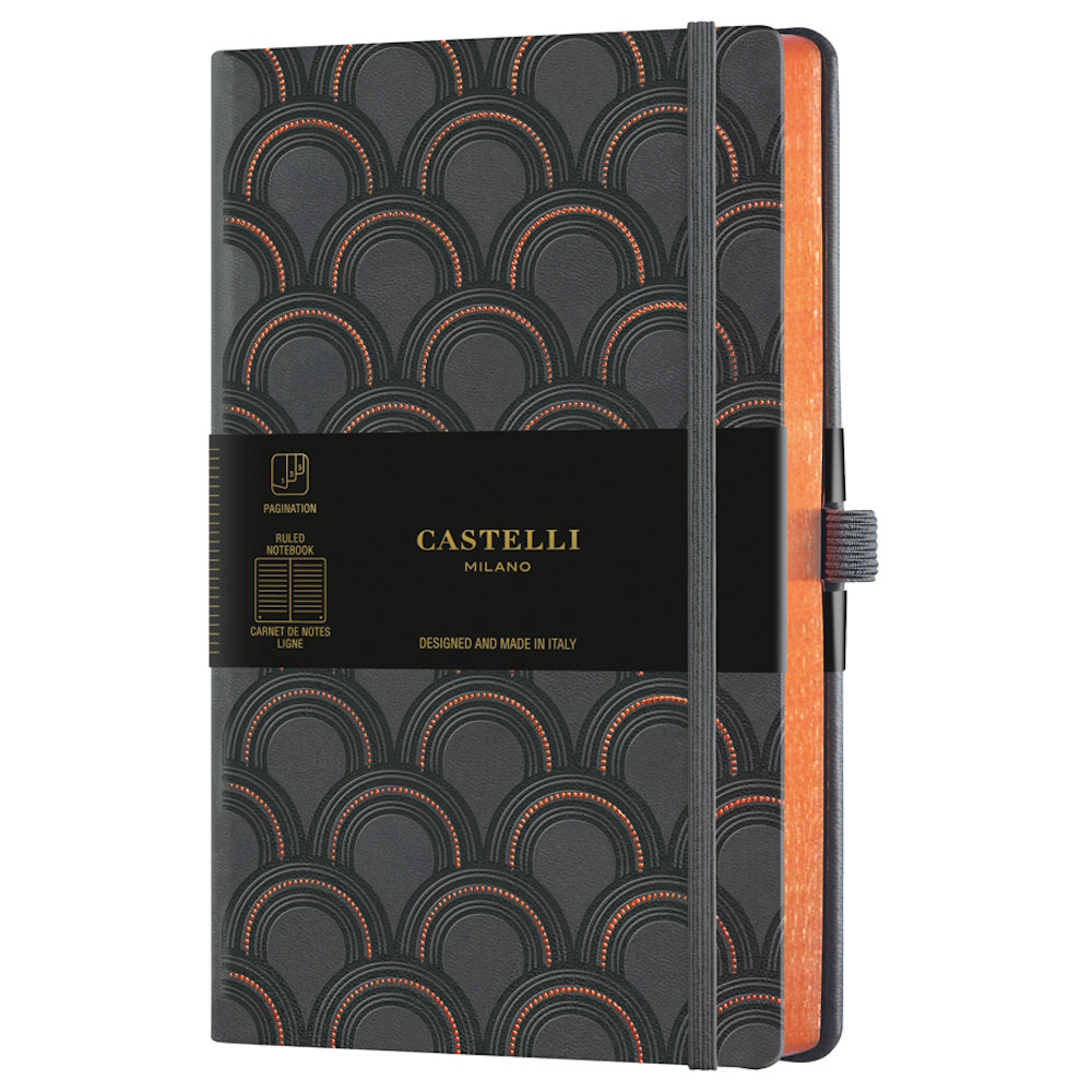 Castelli Notebook Copper and Gold A5 Ruled Art Deco Copper