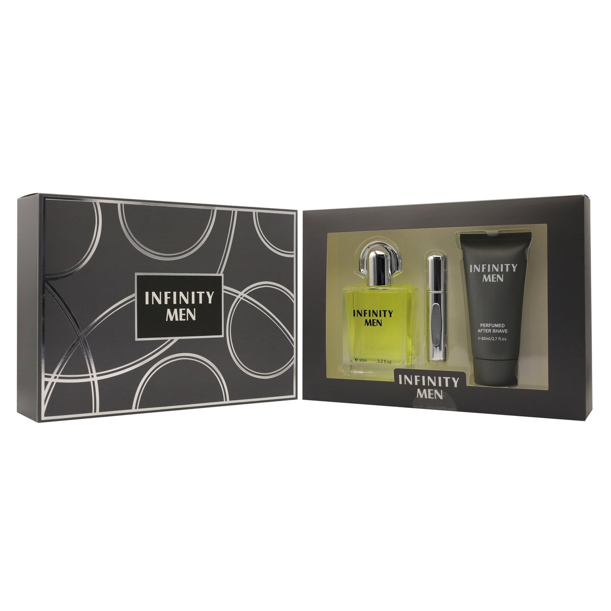 Infinity 3 Piece Gift Set for Men (95ml EDT, 80ml After Shave, Atomiser) | Premium Alternative to Calvin Klein Eternity for Men