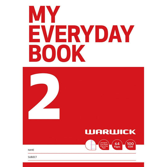 Warwick My Everyday Book 2 Unruled & 7mm Ruled 64 Page