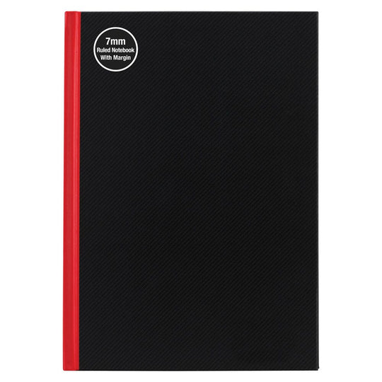 Milford Notebook A4 7Mm 68Gsm With Margin Red & Black 100Lf
