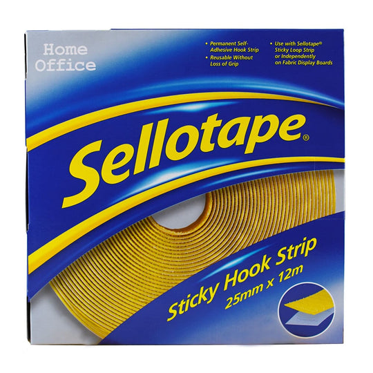 Sellotape Sticky Hook Strip Permanent 25mm x 12m