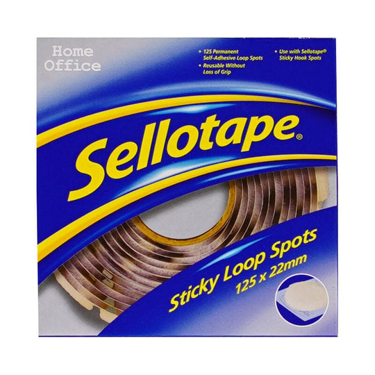 Sellotape Sticky Loop Spots Permanent 22mm 125 Pack