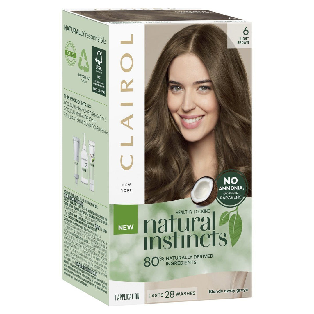 Clairol Natural Instincts SEMI-PERMANENT Hair Colour - 6 Light Brown