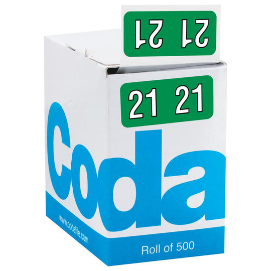 Codafile Label 19mm Year 2021 Roll 500