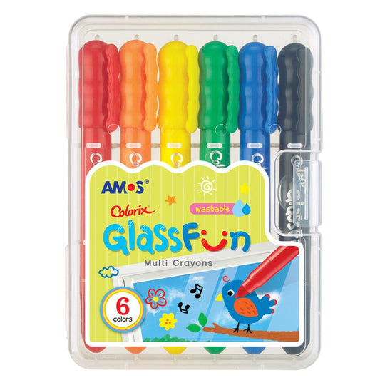 Amos Colorix Glass Fun Multi Crayons Pack 6