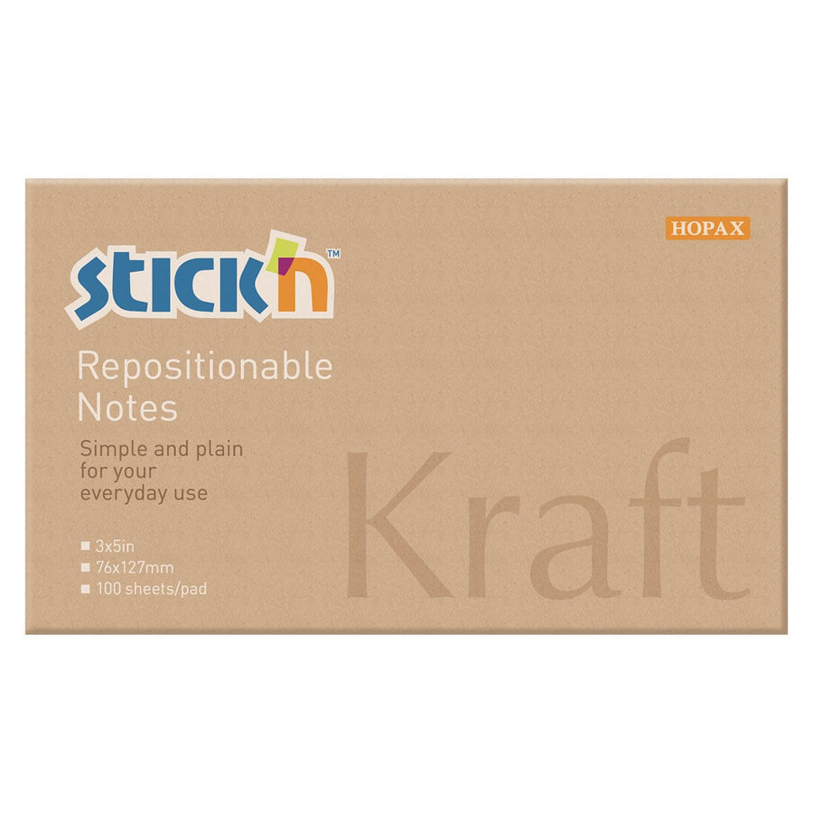 Stick'n Note 76x127mm 100 Sheet Kraft