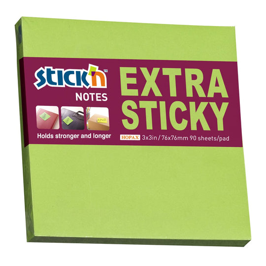 Stick'n Note Extra Sticky 76x76mm 90 Sheet Neon Green