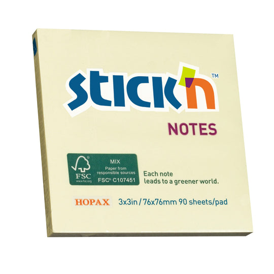 Stick'n FSC Note 76x76mm 90 Sheets Yellow