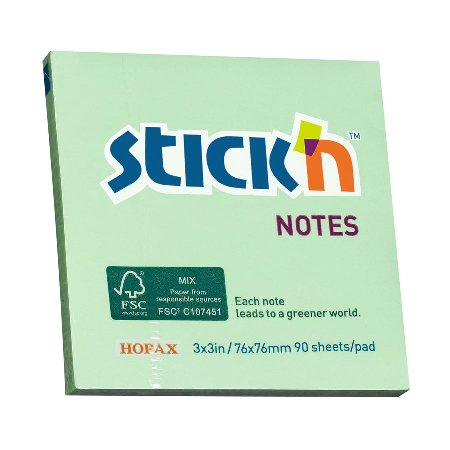 Stick'n FSC Note 76x76mm 90 Sheets Green