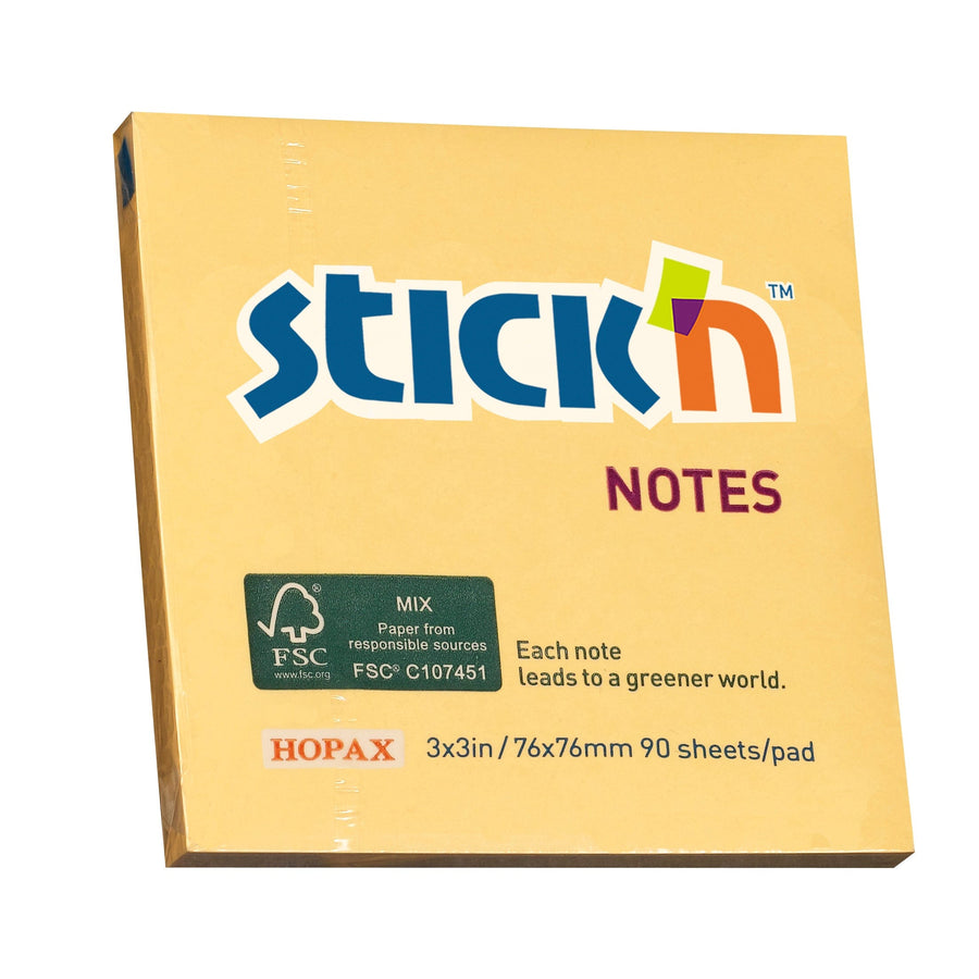 Stick'n FSC Note 76x76mm 90 Sheets Orange