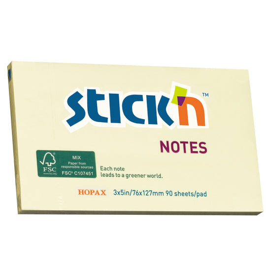 Stick'n FSC Note 76x127mm 90 Sheets Yellow