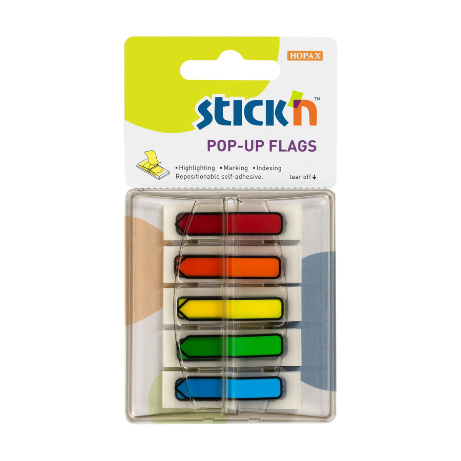 Stick'n Pop Up Flags 45x12mm 150 Sheets 5 Colours