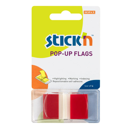Stick'n Pop Up Flags 45x25mm 50 Sheets Red
