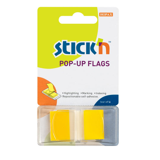 Stick'n Pop Up Flags 45x25mm 50 Sheets Yellow