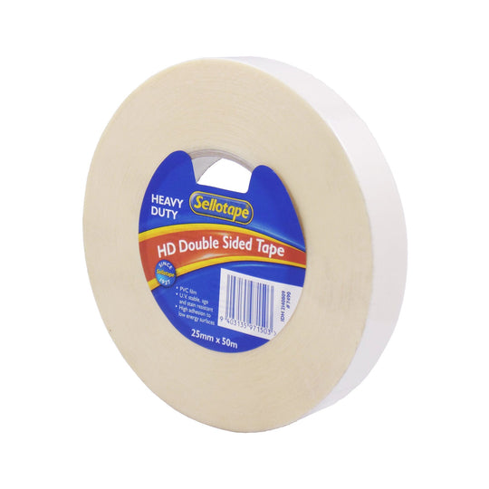 Sellotape HD Double Sided PVC Tape 25mm x 50m