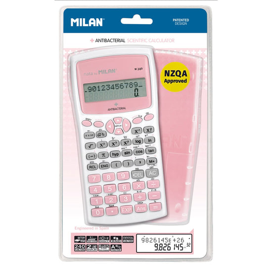 Milan M240 Antibacterial Scientific Calculator Pink