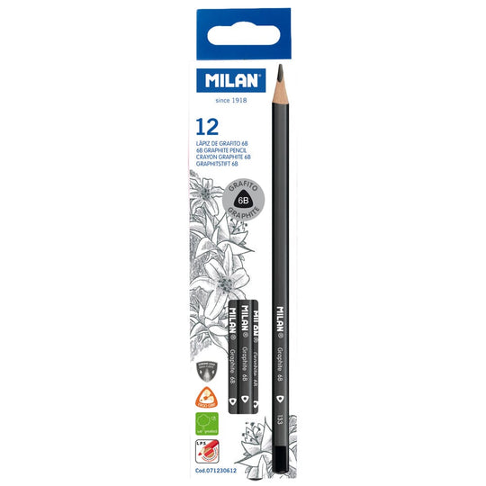 Milan Graphite Pencils 6B Pack 12