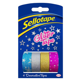 Sellotape On-Hand Refills 18mmx3m 4Pk Glitter