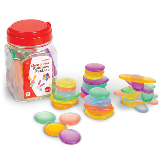 EDX Rainbow Pebbles Junior Transparent Colours 36 Pcs