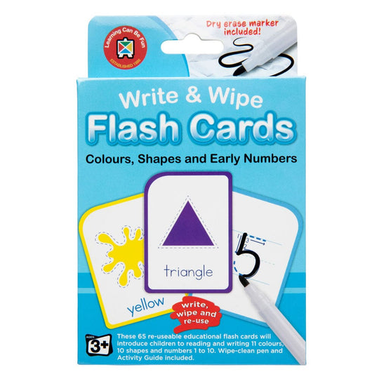 LCBF Write & Wipe Flashcards Colour Shape Number w/Marker