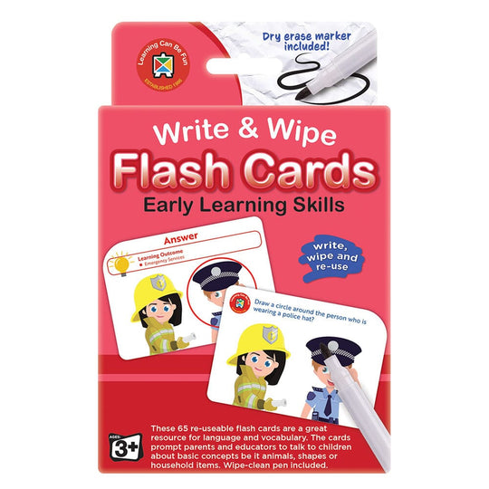 LCBF Write & Wipe Flashcards Early Learning Skills w/Marker