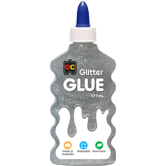 EC Glitter Glue 177ml Silver