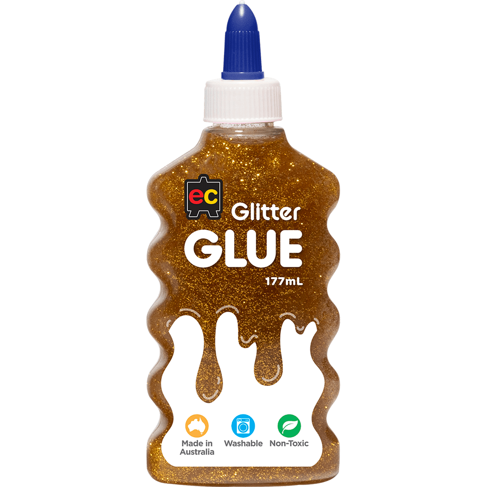 EC Glitter Glue 177ml Gold