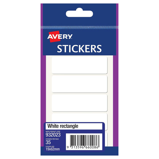 Avery Label White Rectangle 19x62mm 5up 7 Sheets